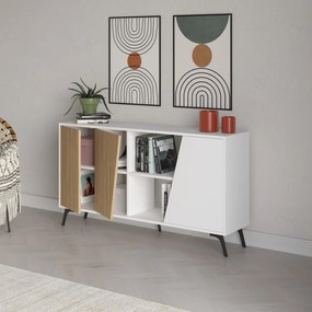 Komoda Houseland FIONA 150 cm bílá/dub safírový
