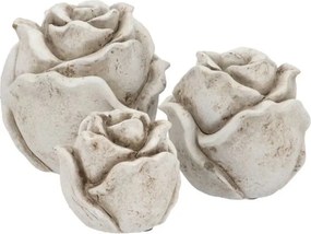 Šedá antik cementová dekorácia ruže Rose M - 11*11*11 cm