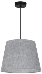Závesné svietidlo Len, 1x šedé textilné tienidlo, (fi 38 cm), b
