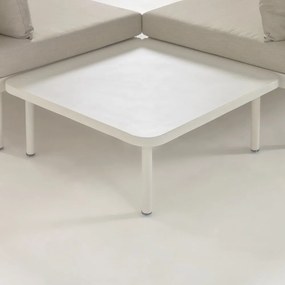 Biela hliníková záhradná rohová pohovka so stolíkom Kave Home Zaltana