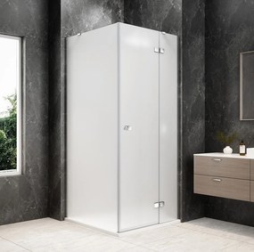 Polysan Polysan, GLOBE CHROME štvorcová sprchová zástena 800x800mm, matné sklo, pravé, GB1080-3215MRC