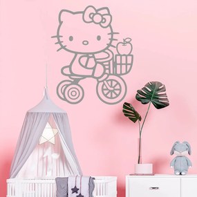 Veselá Stena Samolepka Mačička Hello Kitty Farba: šedá, Veľkosť: 80 x 66 cm