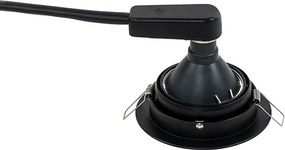 Okrúhle zapustené bodové svetlo čierne nastaviteľné - Chuck 70