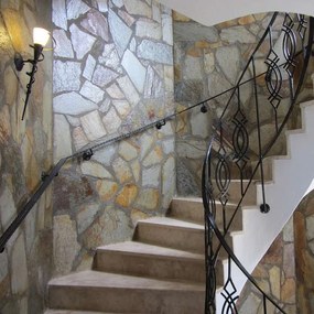 Rustikálna nástenná lampa hrdzavohnedá s krémovým sklom - Castle