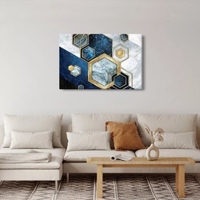 Obraz - Mramorové hexagóny (90x60 cm)