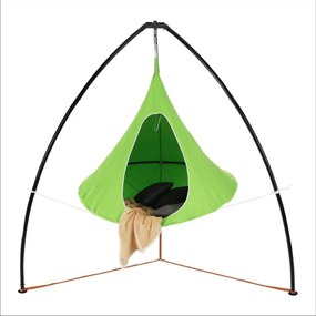 Kondela Závesné hojdacie kreslo, zelená, KLORIN NEW BIG SIZE CACOON HAMMOCK