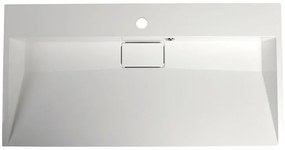 Sapho Sapho, AMUR umývadlo vrátane krytu výpuste 90x46cm, liaty mramor, biela, 55032