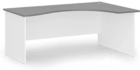 Ergonomický kancelársky pracovný stôl PRIMO WHITE, 1800 x 1200 mm, pravý, biela/grafit