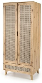 Šatní skříň Borneo K 80 cm dub artisan/černá