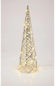 Vianočný svietiaci kužeľ Silver, 60 x 16 cm, 30 micro LED, na batérie