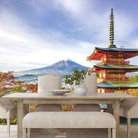 Fototapeta výhľad na Chureito Pagoda a horu Fuji - 375x250