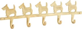 Zlatý kovový vešiak na kabáty so psíkmi Dogs – 57*16*4 cm