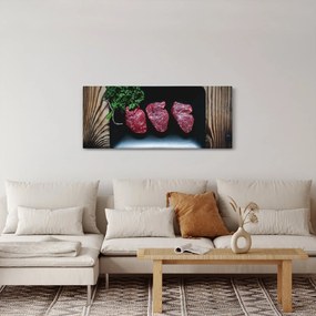 Obraz mäsa na tanieri (120x50 cm)