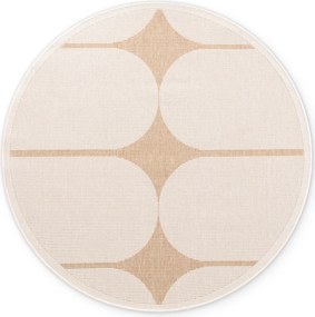 Kusový koberec Duet Bowen 106245 Beige/White kruh - na von aj na doma, 160x160 (priemer) kruh, béžová, chodba / predsieň, NORTHRUGS