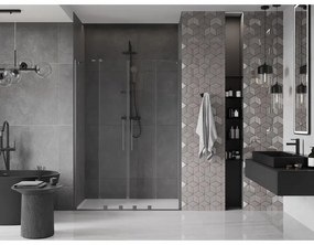 Mexen Velar Duo, posuvné dvere do otvoru 150x200 cm, 8mm číre sklo, grafitová matná, 871-150-000-02-66