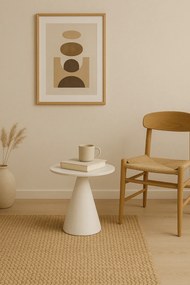 Odkladací stolík Florence 40 cm z masívu biely