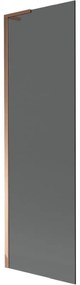 Mexen Next L, 1-krídlová vaňová zástena 60 x 150 cm, 6mm šedé sklo, ružové zlato profil, 895-060-000-03-40-60