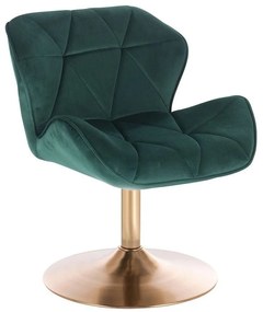LuxuryForm DESIGN Stolička MILANO VELUR na zlatom tanieri - zelená