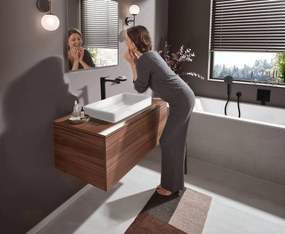 Hansgrohe Vivenis, umývadlová batéria 250, s výpustom, EcoSmart, čierna matná, 75040670