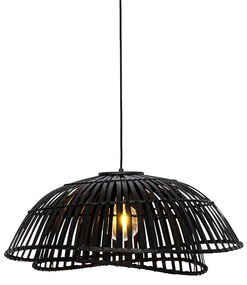 Orientálna závesná lampa čierna bambus 62 cm - Pua