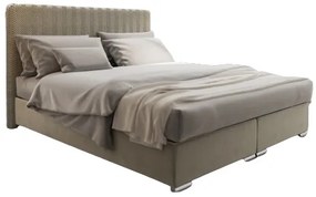 Manželská posteľ 140 cm Boxspring Penarth Comfort (krémová) (s roštom, matracom a úl. priestorom). Vlastná spoľahlivá doprava až k Vám domov. 1056279