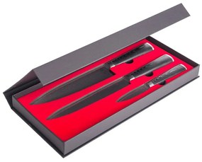 Súprava nožov G21 Damascus Premium v ​​bambusovom bloku, Box, 3 ks + brúsny kameň