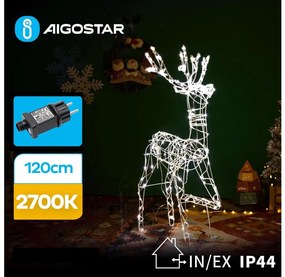 Aigostar - LED vonkajšia vianočná dekorácia LED/3,6W/31/230V 2700K 120cm IP44 sob