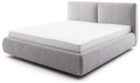 Sivá čalúnená dvojlôžková posteľ s úložným priestorom s roštom 180x200 cm Atesio – Meise Möbel