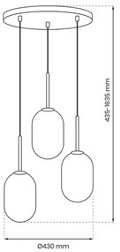 Luster na lanku ALIAS 3xE14/40W/230V zlatá