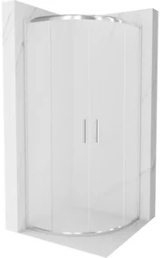Mexen Rio, štvrťkruhový sprchovací kút s posuvnými dverami 90(dvere) x 90(dvere) x 190 cm, 6mm sklo námraza, chrómový profil, 863-090-090-01-30