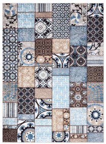 Koberec MIRO 51913.802 patchwork, modrý / hnedý