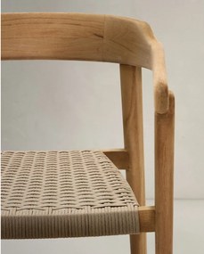 Drevená záhradná stolička v prírodnej farbe Icaro – Kave Home