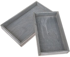 Set 2 drevených tácok Firry, sivá