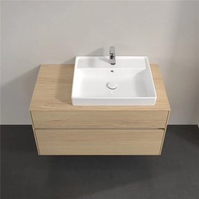 VILLEROY &amp; BOCH Collaro závesná skrinka pod umývadlo na dosku (umývadlo vpravo), 2 zásuvky, 1000 x 500 x 548 mm, Nordic Oak, C01800VJ