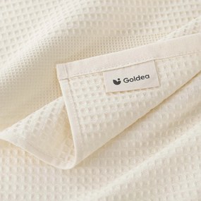 Goldea vianočná kuchynská vaflová utierka s výšivkou - stromček na krémovom 50 x 70 cm