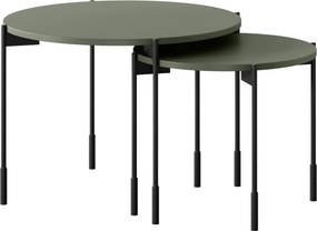 Okrúhly konferenčný stolík Sonatia 45 cm na kovových nohách - olivový