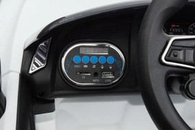 Ramiz Elektrické autíčko Audi R8 pre deti biele + diaľkové ovládanie + EVA + plynulý štart + MP3 LED