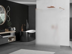 Mexen Kioto, sprchová zástena Walk-In 100 x 200 cm, 8mm sklo námraza, medený matný profil, 800-100-002-65-30