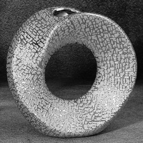 KERAMICKÁ VÁZA RISO 23X9X22 CM STRIEBORNÁ