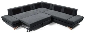 Rozkladacia rohová čalúnená sedacia súprava s úložným priestorom do tvaru L AVESTA antracit