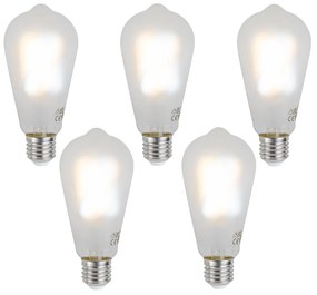 Sada 5 ks Inteligentné stmievateľné LED žiarovky E27 ST64 matné 7W 806 lm 2700-6500K