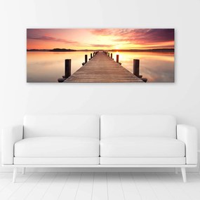 Gario Obraz na plátne Západ slnka nad mostom Rozmery: 90 x 30 cm