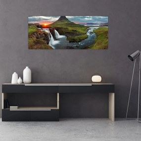 Obraz - Kirkjufell pri západe slnka (120x50 cm)
