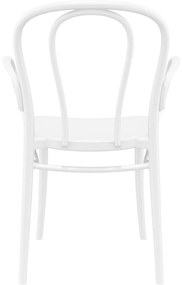 VICTOR XL záhradná stolička s podrúčkami white