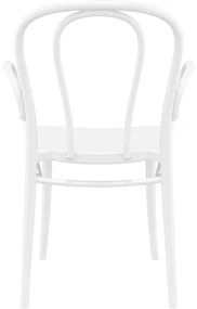 VICTOR XL záhradná stolička s podrúčkami white