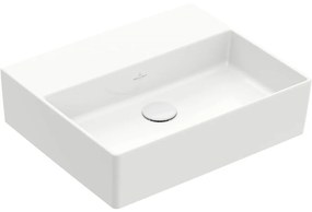 VILLEROY &amp; BOCH Memento 2.0 závesné umývadlo bez otvoru (spodná strana brúsená), bez prepadu, 500 x 420 mm, biela alpská, s povrchom CeramicPlus, 4A225FR1