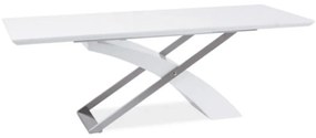 Kondela Jedálenský stôl, biela/biela extra vysoký lesk HG, KROS