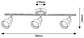 Rabalux 3185 - Bodové svietidlo BLAKE 3xGU10/50W/230V