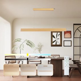 Brilagi - stmievateľný LED luster na lanku SLIMLINE LED/40W/230V 3000-6000K dubový dekor + diaľkové ovládanie