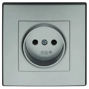 Zásuvka MILANO bez uzemnenia (met. strieborná)